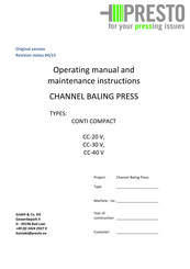 Presto Conti Compact CC-20 V Operating Manual