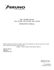 Bruno VPL-3210B Operator's Manual