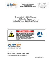 RelaDyne ThermoJet H2000E Series Installation And Operating Manual