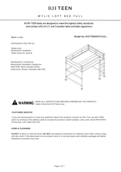 Rh Teen WYLIE LOFT BED FULL 107788WNTLFULL Assembly Instructions Manual