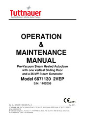 Tuttnauer 6671130 Operation & Maintenance Manual