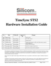 silicom TimeSync STS2 Hardware Installation Manual
