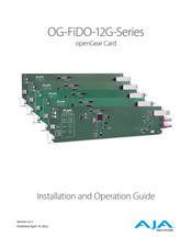 AJA OG-FiDO-2T-12G Installation And Operation Manual