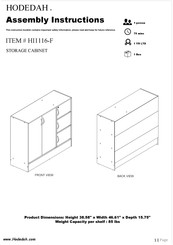 Hodedah HI1116-F Assembly Instructions Manual