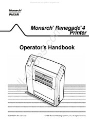 Paxar Monarch Renegade 4 Operator's Handbook Manual