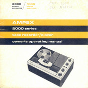 Ampex 2000 Series Owner's Operating Manual