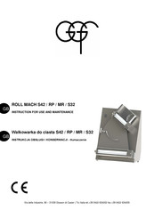 GGF S42RP Instructions For Use And Maintenance Manual