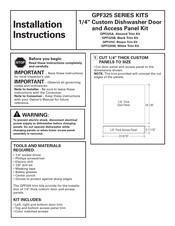 GE GPF325W Installation Instructions Manual
