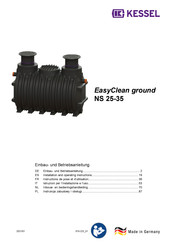 Kessel EasyClean free NS 25 Installation And Operating Instructions Manual
