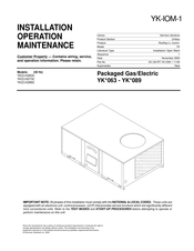 American Standard YKH073C Installation Operation & Maintenance