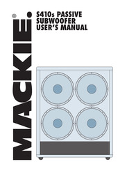 Mackie S410s User Manual