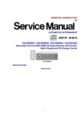 Panasonic CQC8400U - AUTO/RADIO CD DECK Service Manual