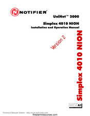 Notifier UniNet 2000 Simplex 4010 NION Installation And Operation Manual