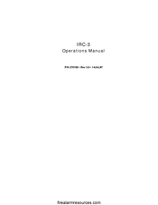 EDWARDS SYSTEMS TECHNOLOGY IRC-3 Operation Manual