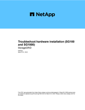NetApp StorageGRID SD100 Troubleshooting Installations