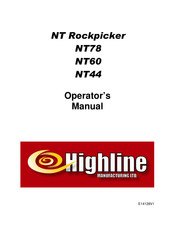 Highline Manufacturing NT Rockpicker NT78 Operator's Manual
