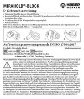 HAGER & WERKEN 605 220 Instructions For Use Manual