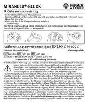 HAGER & WERKEN 605239 Instructions For Use Manual