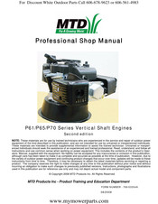 MTD P65 Series Professional Shop Manual