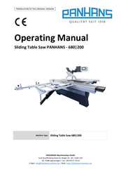 PANHANS 680|200 Operating Manual