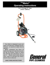 General Pipe Cleaners TheMetro Operating Instructions Manual