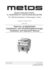Metos 93/10 PEI05 Installation And Operation Manual