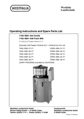 Westfalia 7163-9001-044 Operating Instructions And Spare Parts List