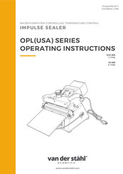 Van Der Stahl OPL Series Operating Instructions Manual