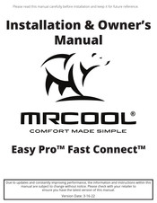 MrCool Easy Pro Fast Connect Manual
