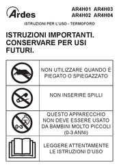ARDES AR4H04 Instructions For Use Manual
