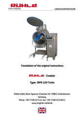 Rühle MPR 220 Turbo Translation Of The Original Instructions