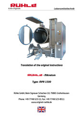 Rühle MPR 1500 Translation Of The Original Instructions
