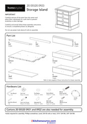 Homestyles Storage Island 20 05520 0923 Manual