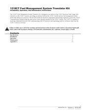 Morrison Bros. co. 1218CT Installation, Operation And Maintenance Instructions