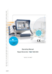 Rohde & Schwarz Smart Instruments SM300 Operating Manual