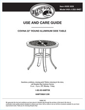 HAMPTON BAY COVINA AS-J-252-3NET Use And Care Manual