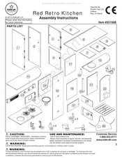 KidKraft Red Retro Kitchen 53156B Assembly Instructions Manual