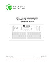 Paradise Datacom HPAC-150-RM Operation Manual