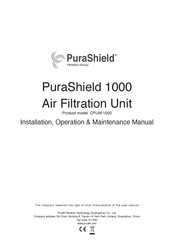 Purafil PuraShield 1000 Installation, Operation & Maintenance Manual