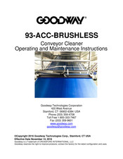 Goodway 93-ACC-BRUSHLESS Operating And Maintenance Instructions Manual