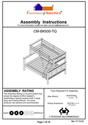 Furniture of America CM-BK930-TQ Assembly Instructions Manual