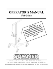 Sumner Fab-Mate Operator's Manual