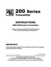 ACM AMC-200 Series Instructions Manual