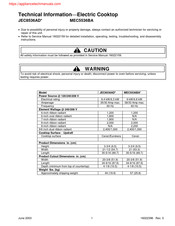 Jenn-Air JEC8536AD Technical Information