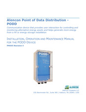 ALENCON PODD Installation, Operation And Maintenance Manual