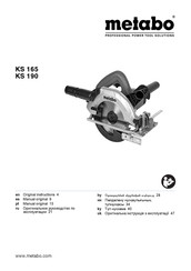 Metabo KS 165 Original Instructions Manual