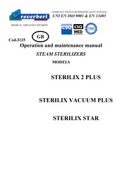 Reverberi STERILIX 2 PLUS Operation And Maintenance Manual