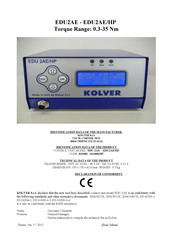 Kolver EDU2AE/HP Manual
