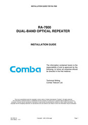 Comba Telecom RA-7800 Installation Manual