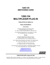 Racal Instruments MULTIPLEXER PLUG-IN 1260-134 User Manual